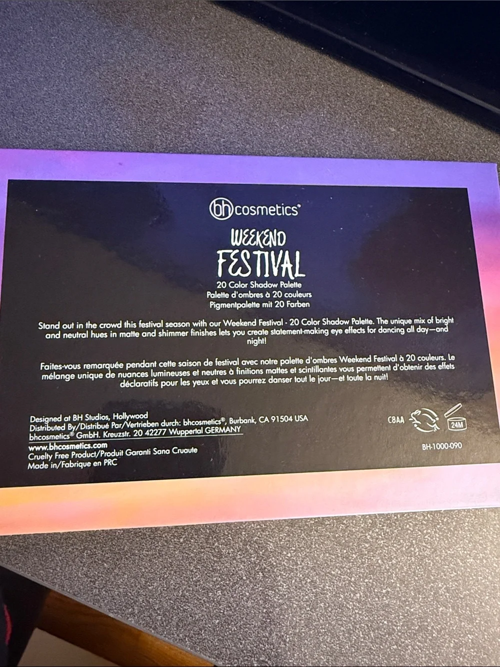 BH Cosmetics Weekend Festival Vibrant 20-Color Eyeshadow Palette